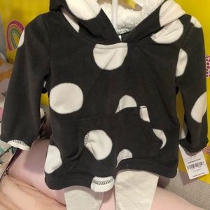 NWT Carters dark grey ear hoodie pant set